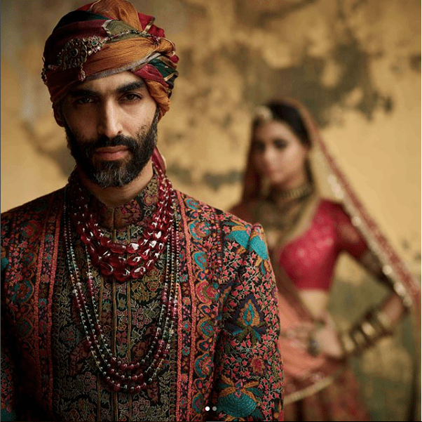 colourful necklace for groom