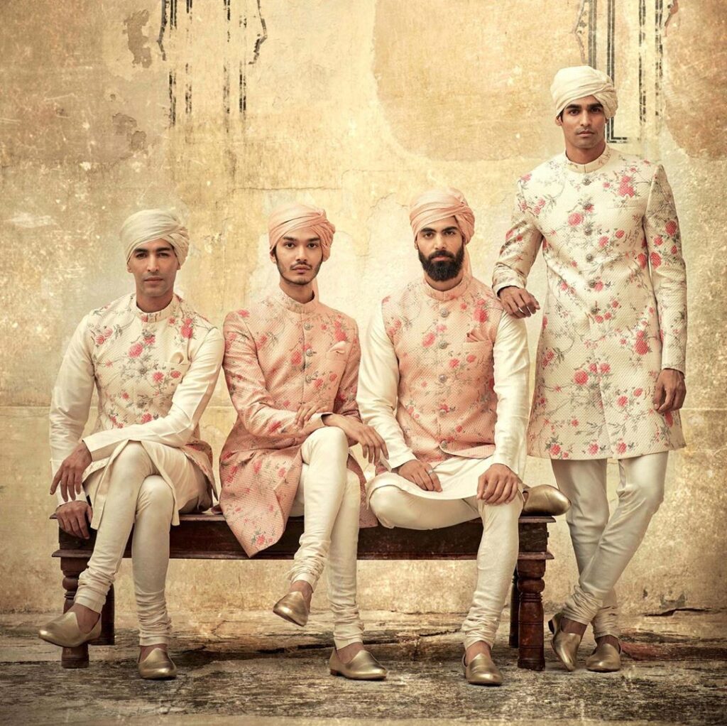 floral print sherwani